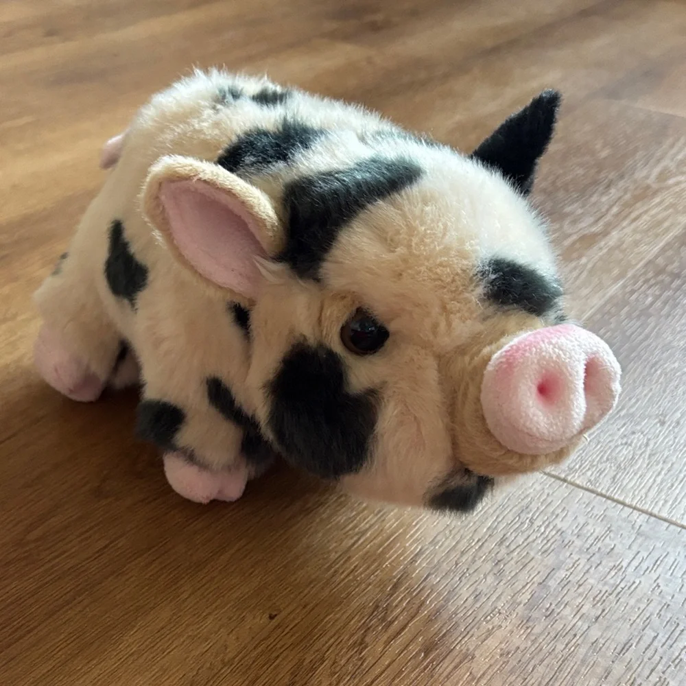 Charming & cute Plush Pig Stuff animal 😍Black and Cream